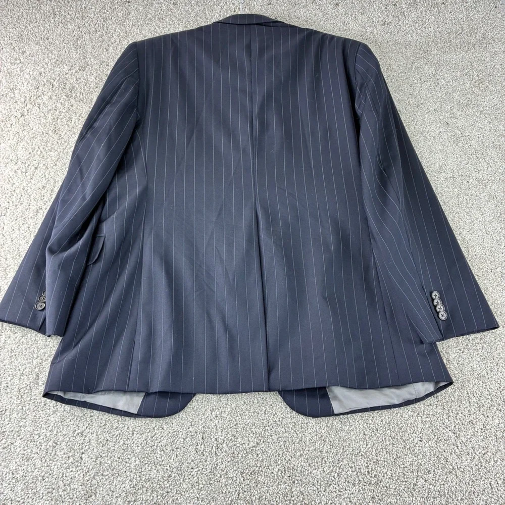 Jack Victor Von Maur Mens 42R Navy Pinstripe‎ Wool Two Button Blazer Jacket